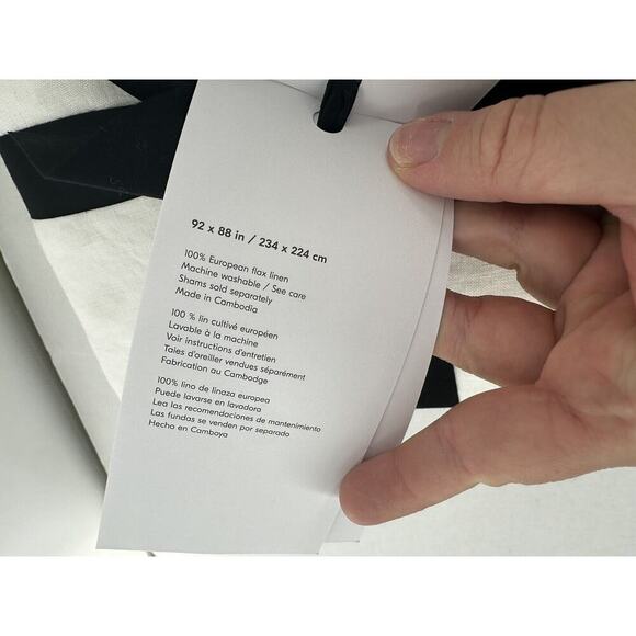 West Elm Duvet Cover Full/Queen European Flax Linen White 92x88 Machine … - Picture 5 of 6